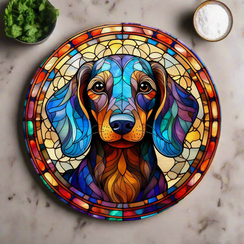 Dachshund Glass Suncatcher Worktop Saver